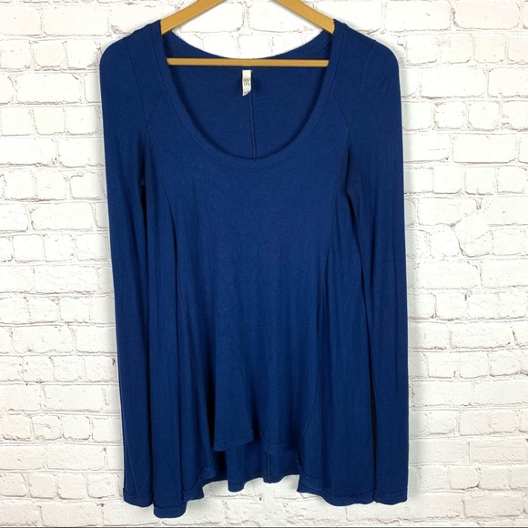 FREE PEOPLE Long Sleeve Navy Tunic Top XS - Picture 1 of 6
